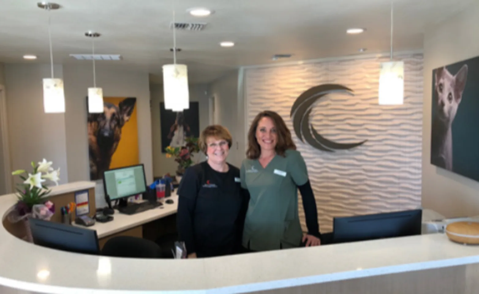 front desk and staff